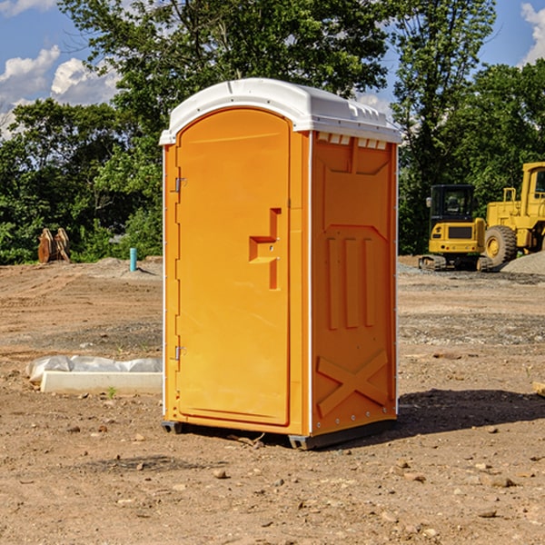 can i customize the exterior of the porta potties with my event logo or branding in Russellville TN